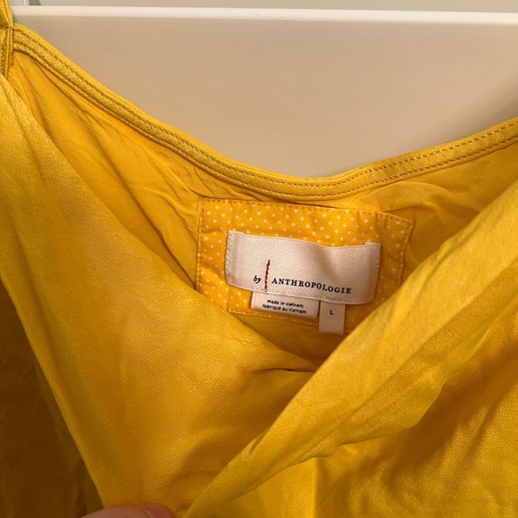 Anthropologie - Yellow Gold Midi Slip Dress with Cowl Neck - Size Large - Picture 2 of 3